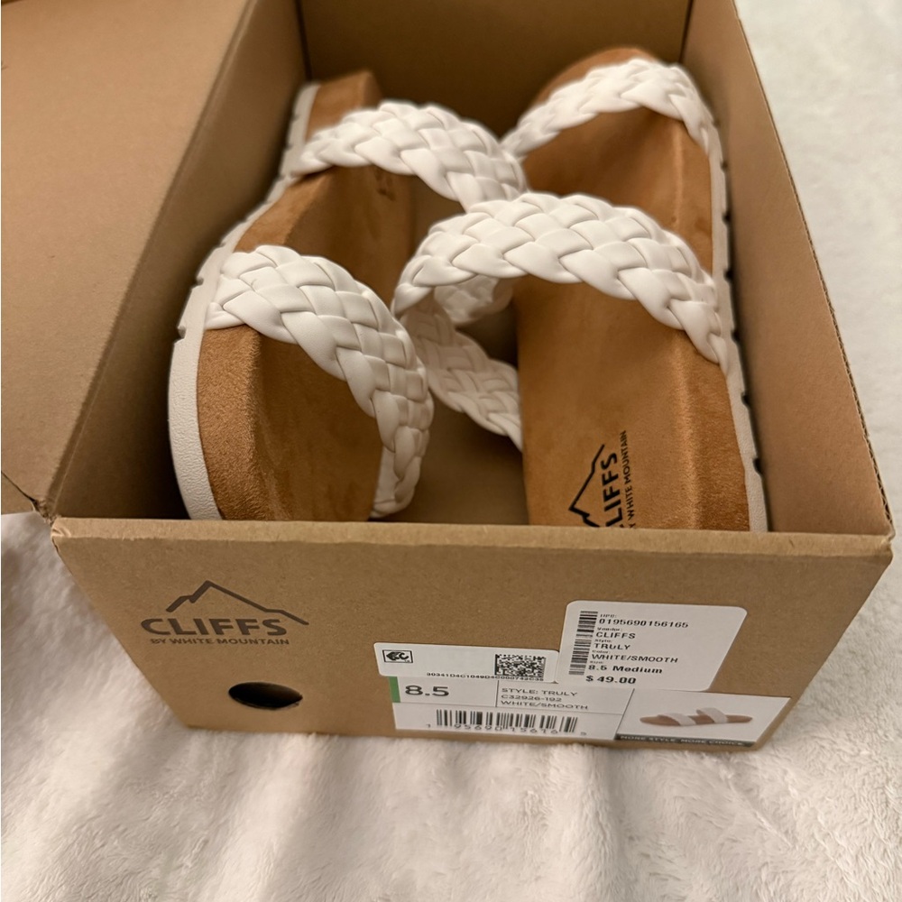 Cliffs by WHITE MOUNTAIN Braided Sandals - White and Tan - Picture 2 of 5